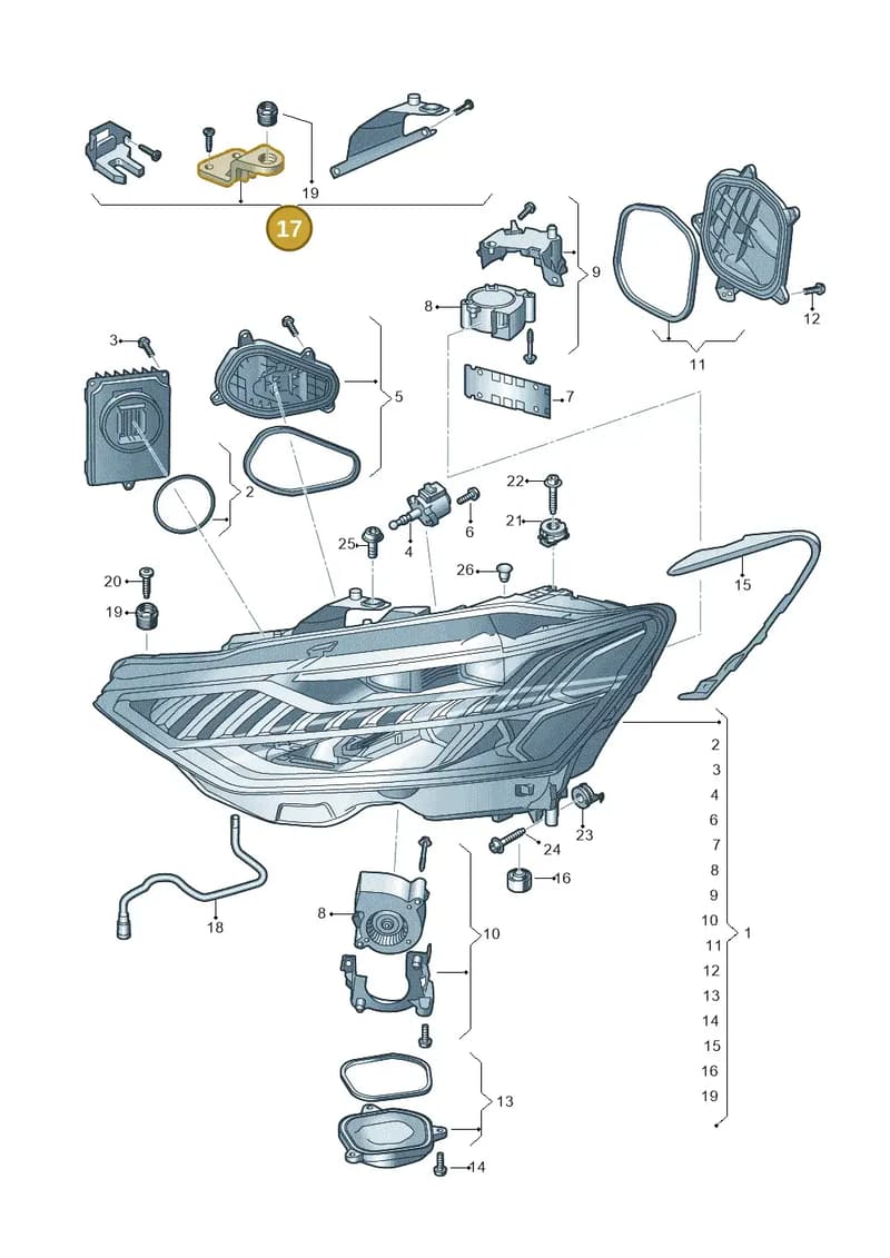 4K8998121 — Audi RS6 Avant (2019-2025) diagram 435941100, position 17