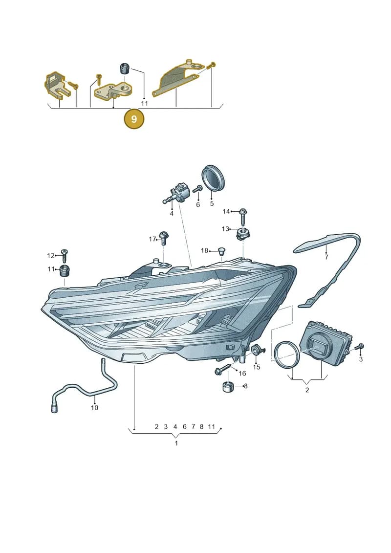 4K8998121 — Audi RS6 Avant (2019-2025) diagram 435941000, position 9