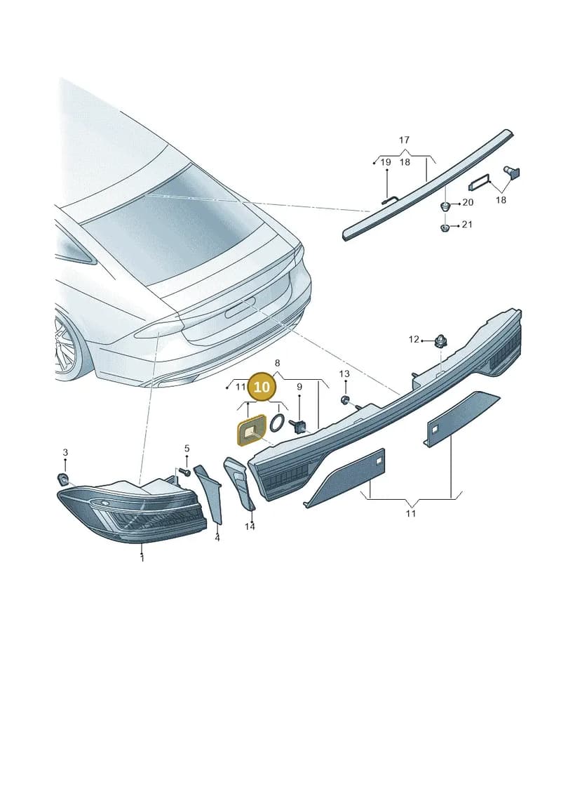 4K8998191 — Audi A7 Sportback (2018-2025) diagram 435945000, position 10
