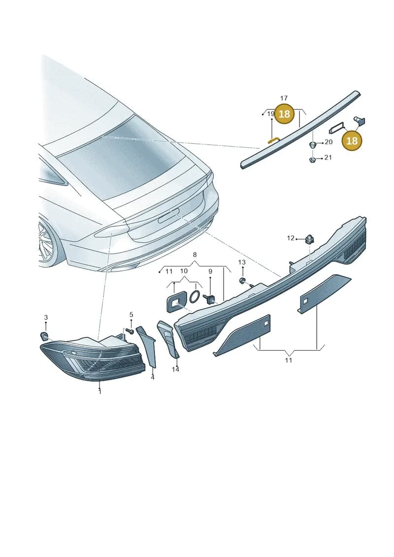 4K8998191A — Audi A7 Sportback (2018-2025) diagram 435945000, position 18