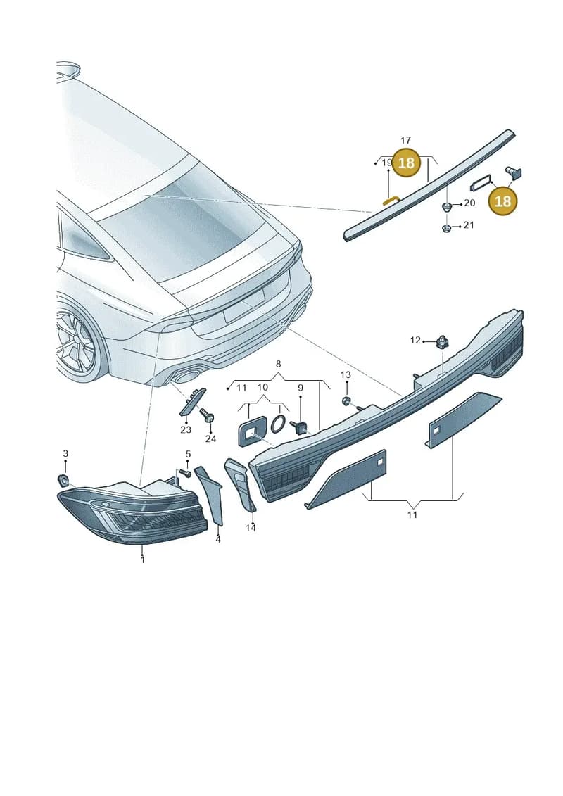 4K8998191A — Audi RS7 Sportback (2019-2025) diagram 538945000, position 18