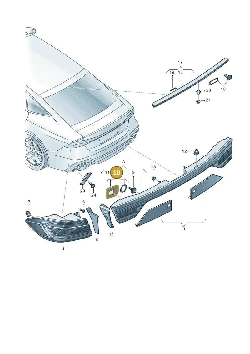 4K8998191 — Audi RS7 Sportback (2019-2025) diagram 538945000, position 10