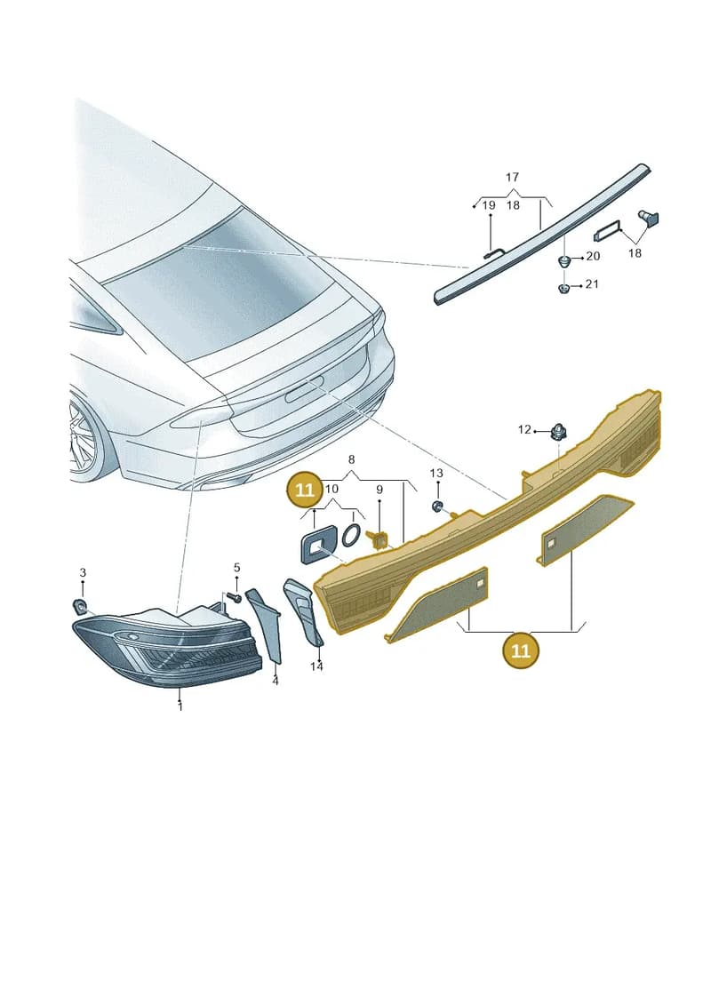 4K8998255 — Audi A7 Sportback (2018-2025) diagram 435945000, position 11