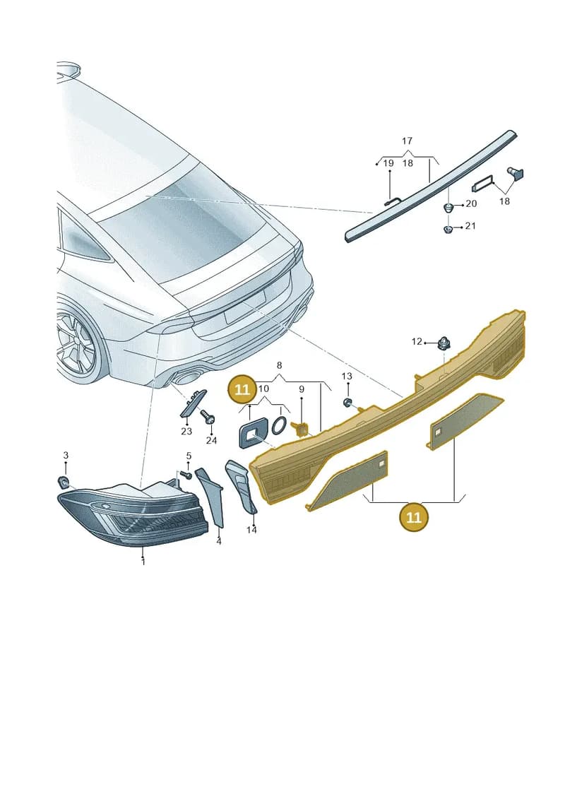 4K8998255A — Audi RS7 Sportback (2019-2025) diagram 538945000, position 11