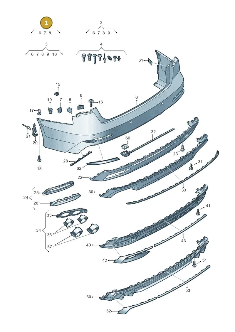 4K9807067CGRU — Audi A6 (2018-2025) diagram 430807070, position 1