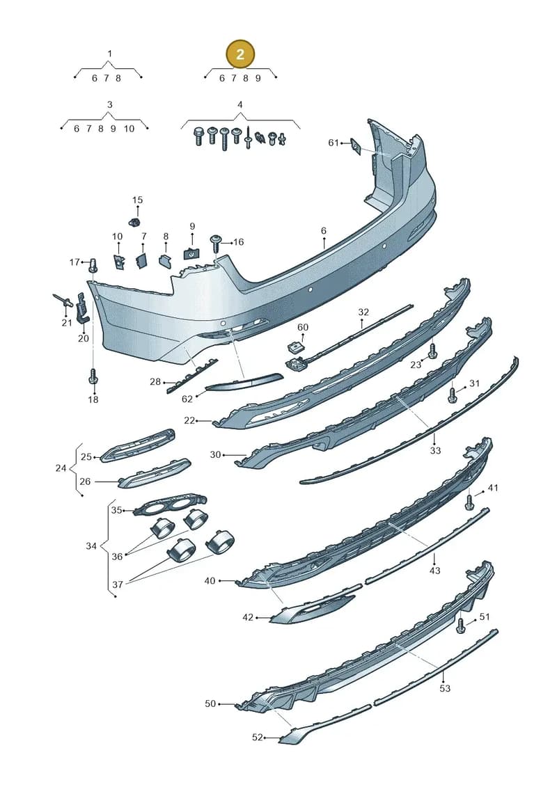 4K9807067DGRU — Audi A6 (2018-2025) diagram 430807070, position 2