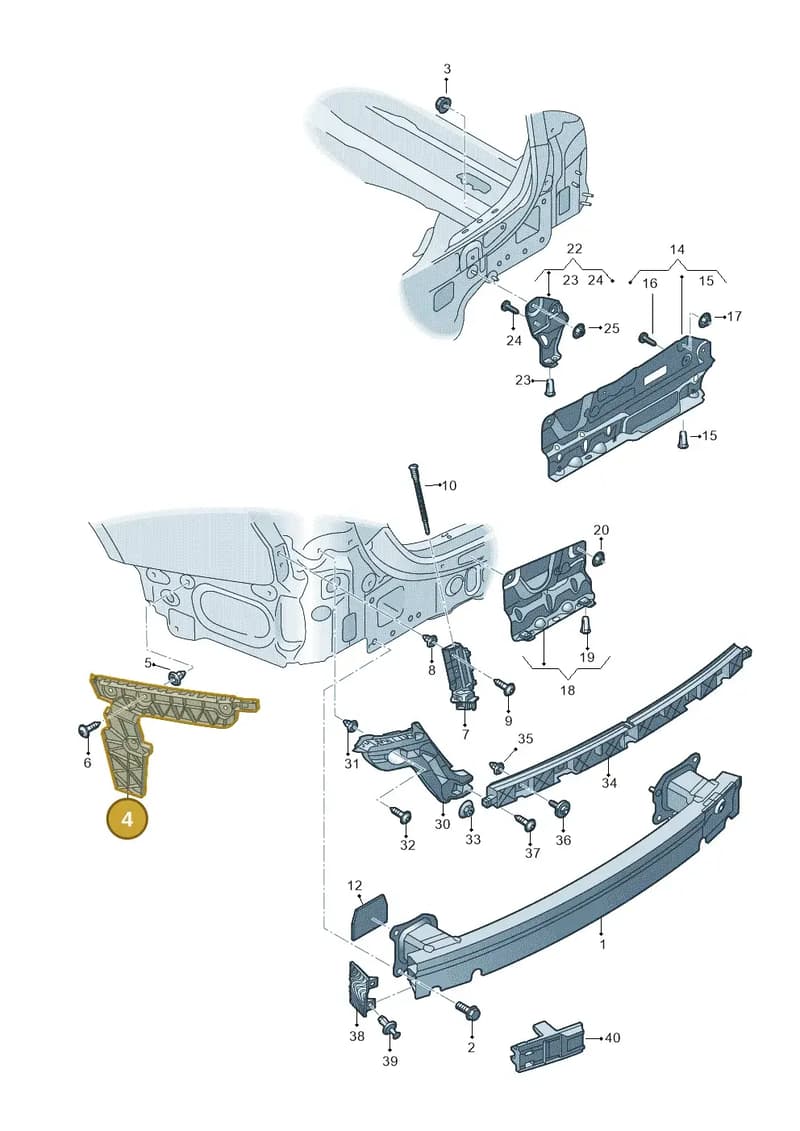 4K9807454 — Audi A6 (2018-2025) diagram 430807050, position 4