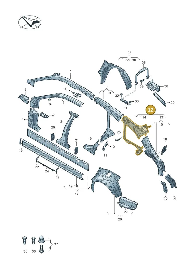 4K9809051 — Audi RS6 Avant (2019-2025) diagram 430809010, position 12