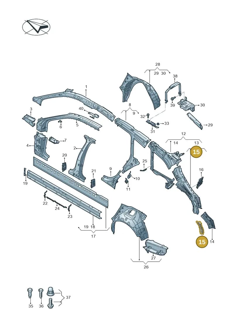 4K9809305 — Audi RS6 Avant (2019-2025) diagram 430809010, position 15