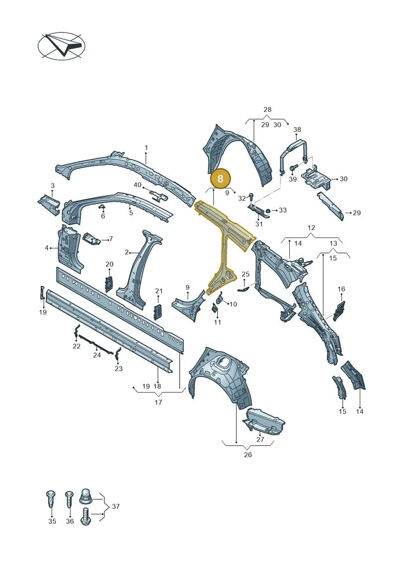 4K9809738 — Audi RS6 Avant (2019-2025) diagram 430809010, position 8