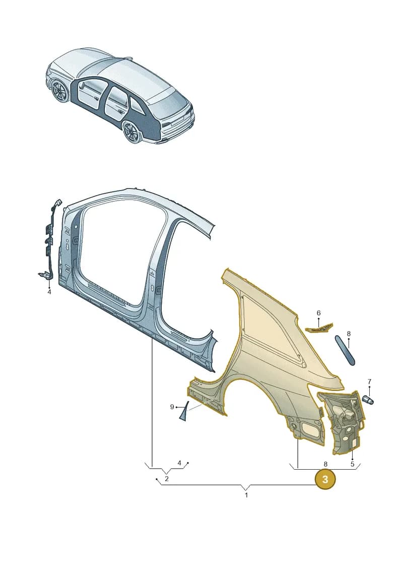 4K9809838A — Audi RS6 Avant (2019-2025) diagram 537809050, position 3