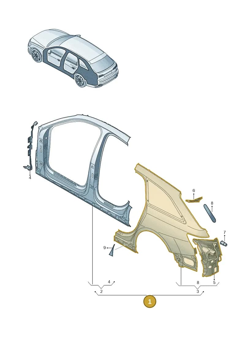 4K9810075A — Audi RS6 Avant (2019-2025) diagram 537809050, position 1