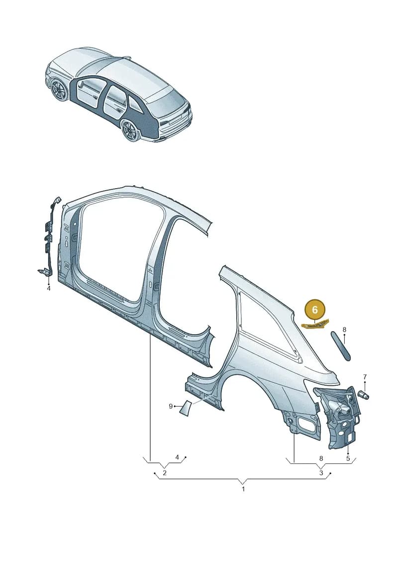 4K9810569 — Audi A6 (2018-2025) diagram 430809060, position 6