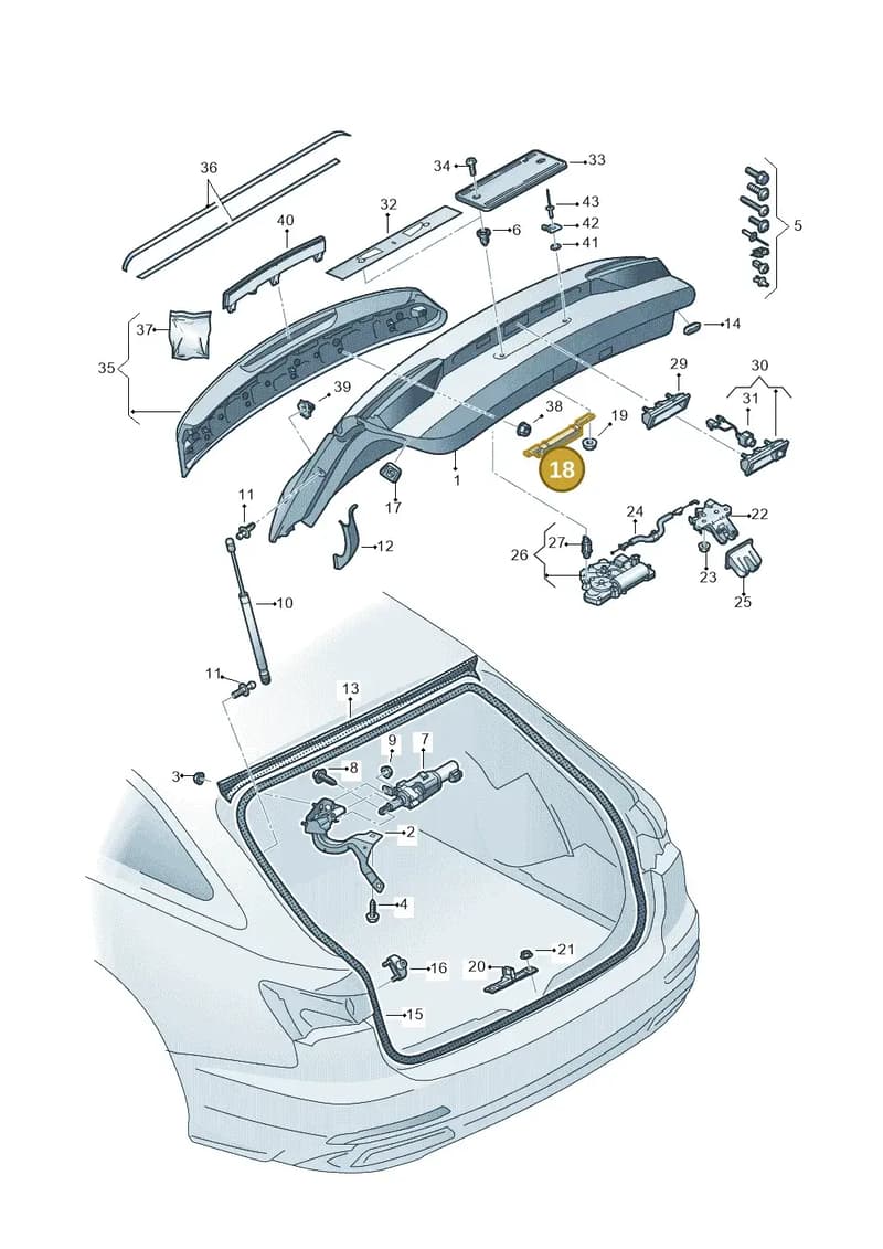 4K9827242A — Audi A6 (2018-2025) diagram 430827010, position 18