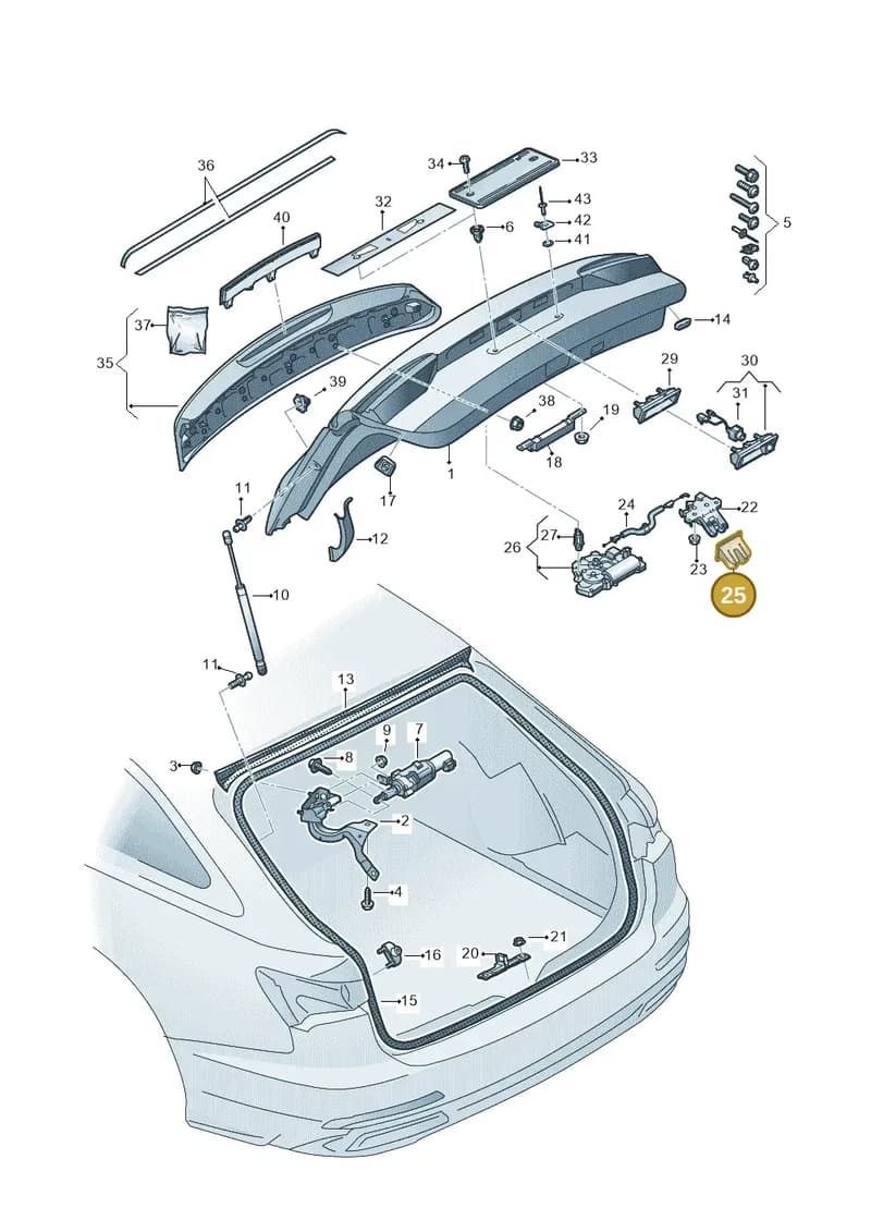 4K9827520A — Audi A6 (2018-2025) diagram 430827010, position 25