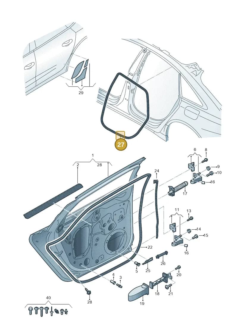 4K9833721A — Audi A6 (2018-2025) diagram 430833010, position 27