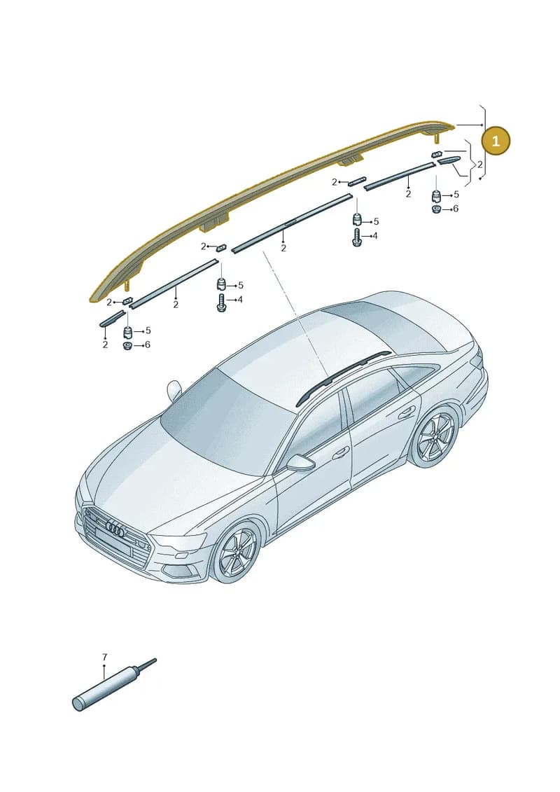 4K9860022BV7W — Audi A6 (2018-2025) diagram 430860050, position 1