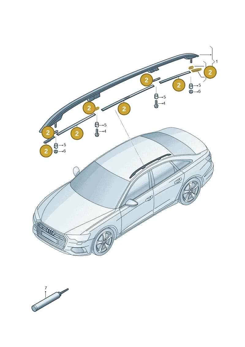 4K9860151 — Audi A6 (2018-2025) diagram 430860050, position 2