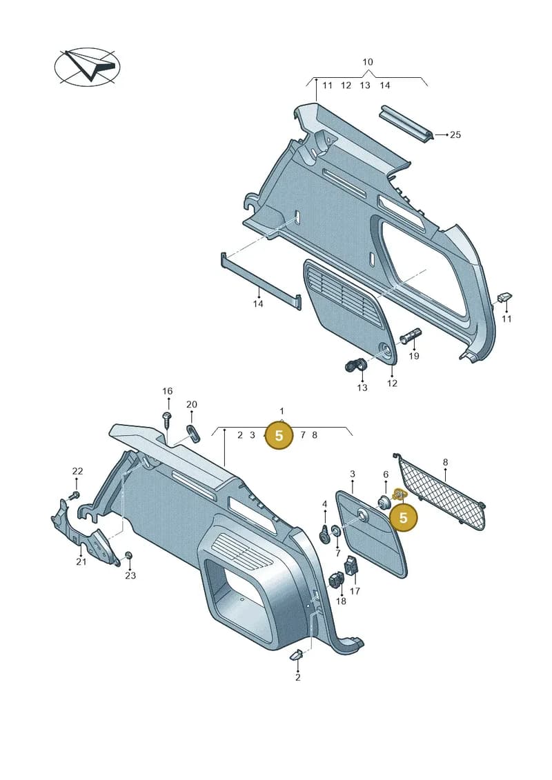 4K9863560A — Audi A6 (2018-2025) diagram 430863090, position 5
