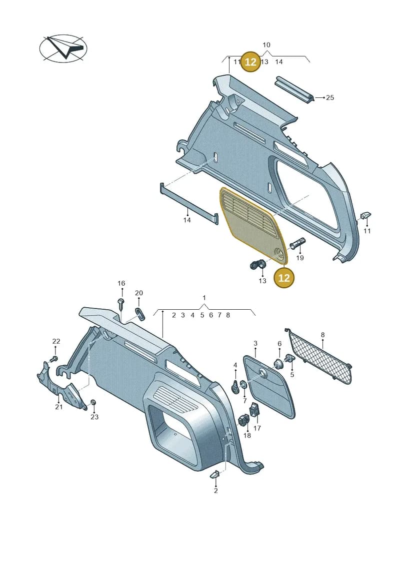 4K9863992AQA5 — Audi A6 (2018-2025) diagram 430863090, position 12