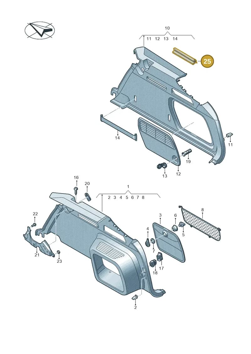 4K9864887 — Audi RS6 Avant (2019-2025) diagram 430863090, position 25