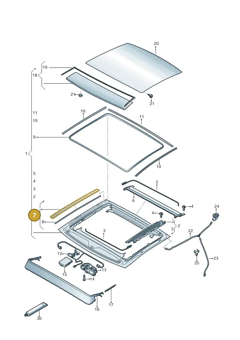 4K9877781A — Audi A6 (2018-2025) diagram 430877010, position 7