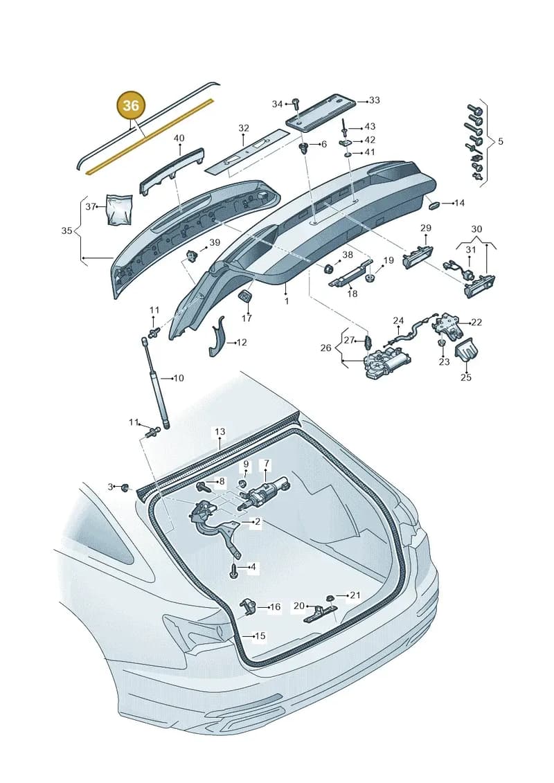 4K9898940A — Audi RS6 Avant (2019-2025) diagram 537827000, position 36