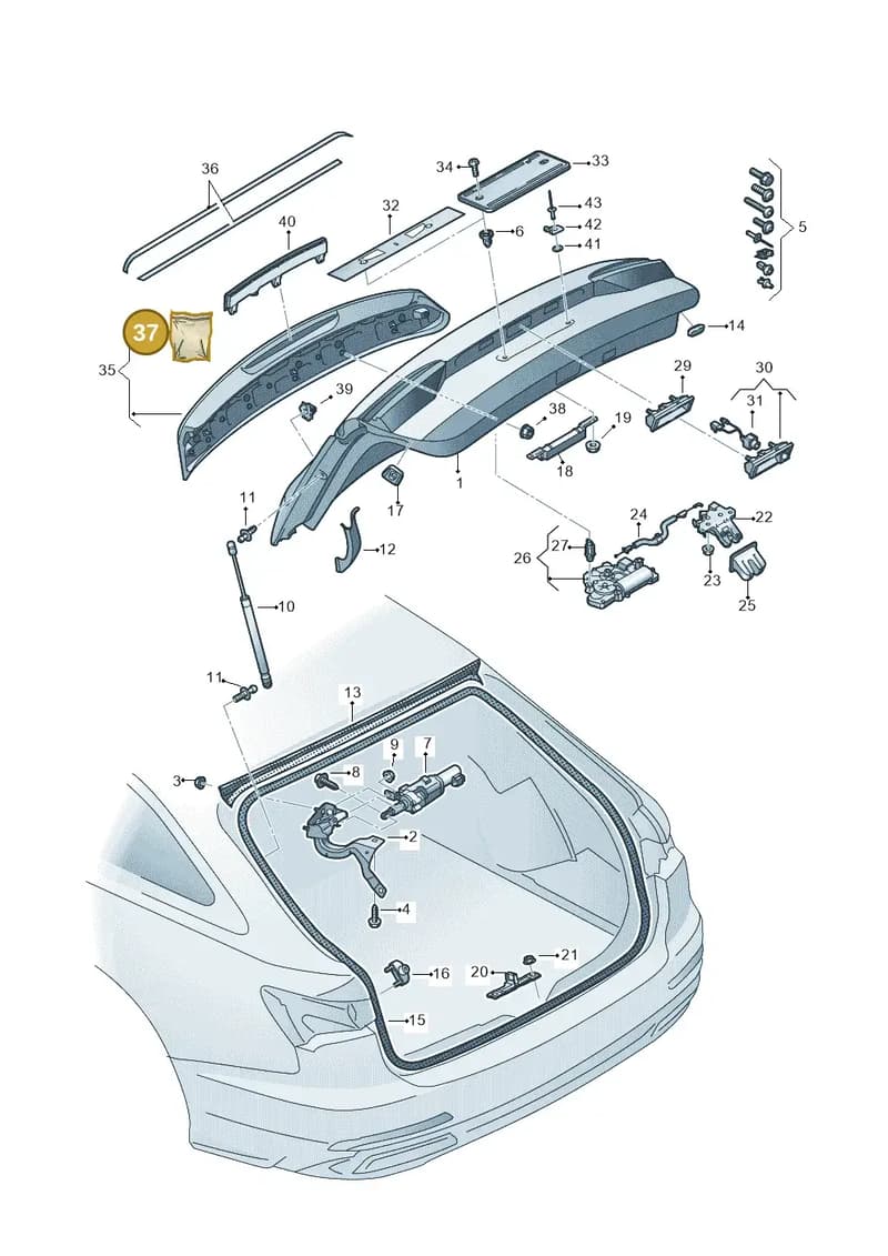 4K9898941 — Audi RS6 Avant (2019-2025) diagram 537827000, position 37