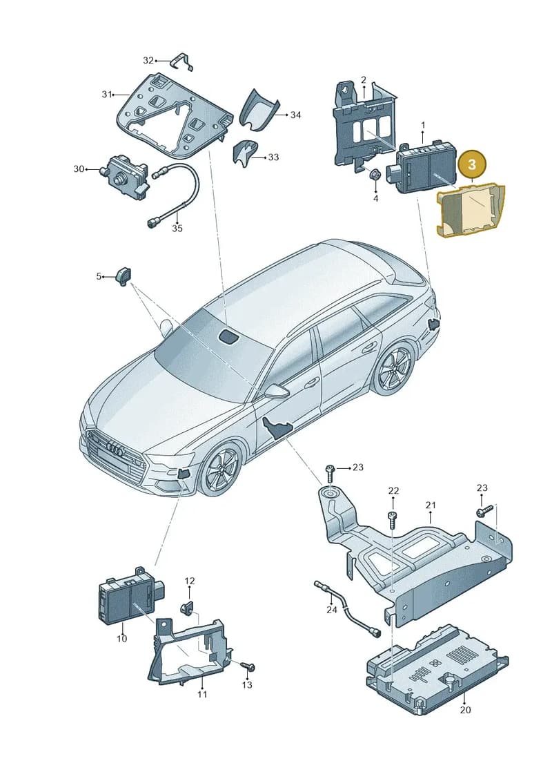 4K9907693 — Audi A6 (2018-2025) diagram 430907350, position 3