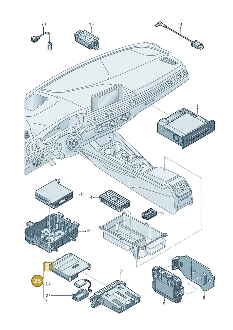 4KE035285B — Audi A5 Cabriolet (2016-2025) diagram 848035055, position 25