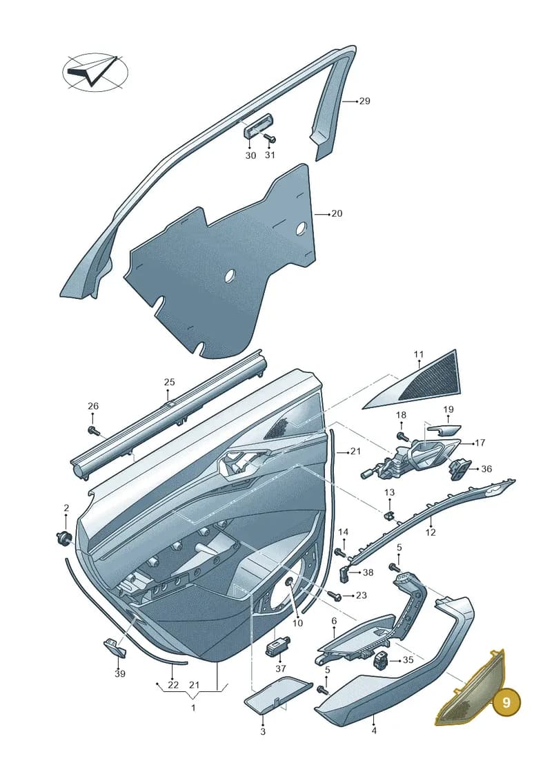 4KE0354364PK — Audi Q8 e-tron (2018-2025) diagram 586867400, position 9