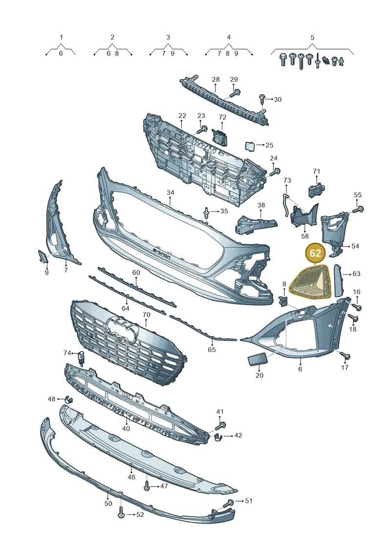 4KE121735E5FQ — Audi Q8 e-tron (2018-2025) diagram 586807250, position 62