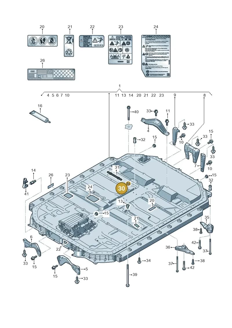 4KE801332 — Audi Q8 e-tron (2018-2025) diagram 586915510, position 30