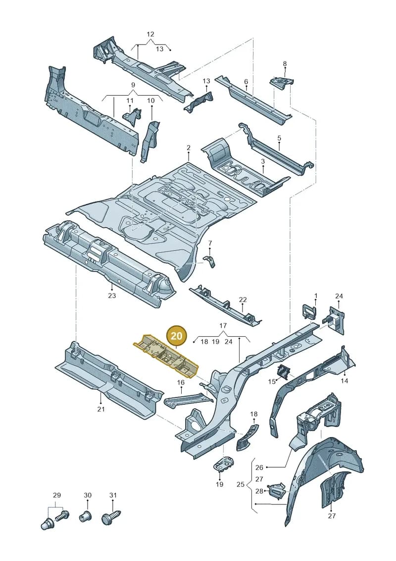 4KE801451 — Audi Q8 e-tron (2018-2025) diagram 586803000, position 20