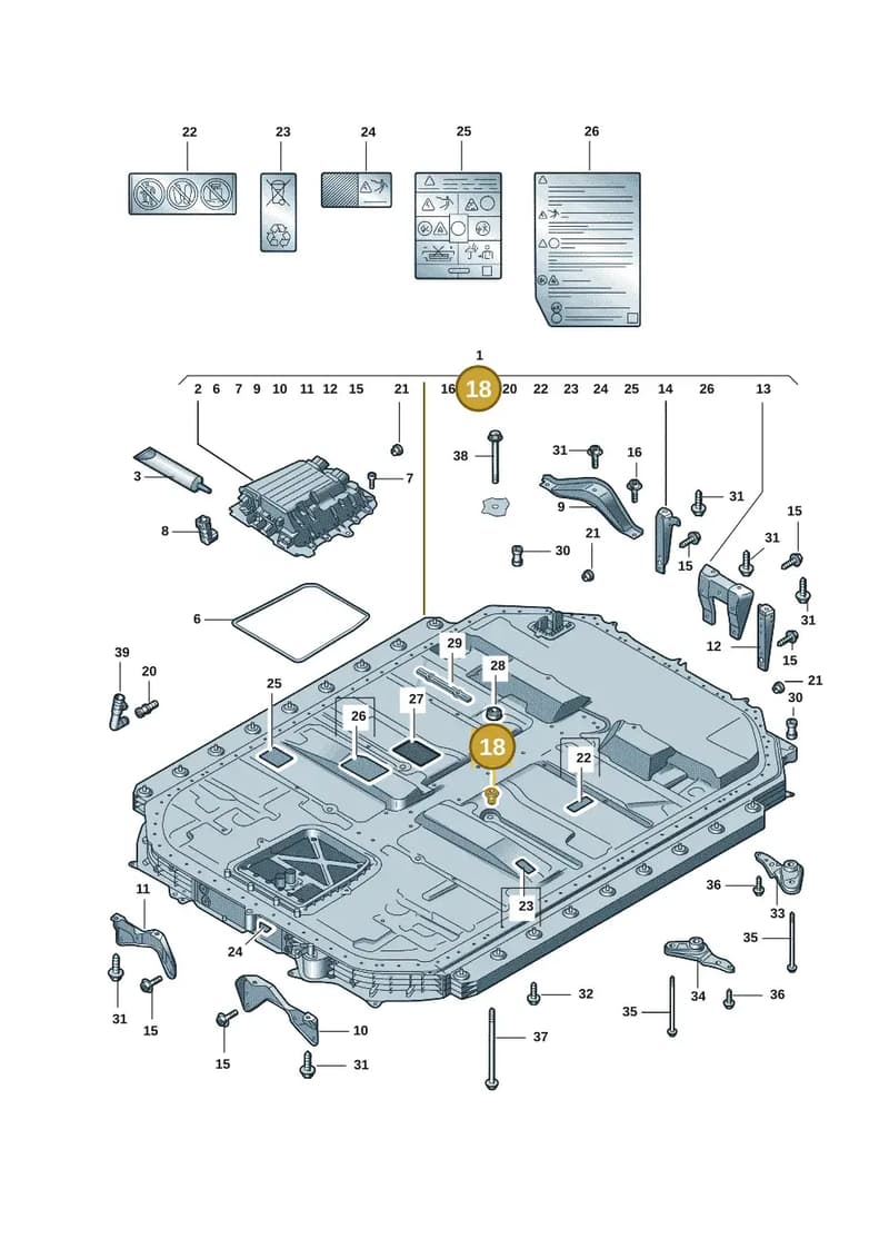 4KE801557 — Audi E-tron (2020-2023) diagram 4kc915520, position 18