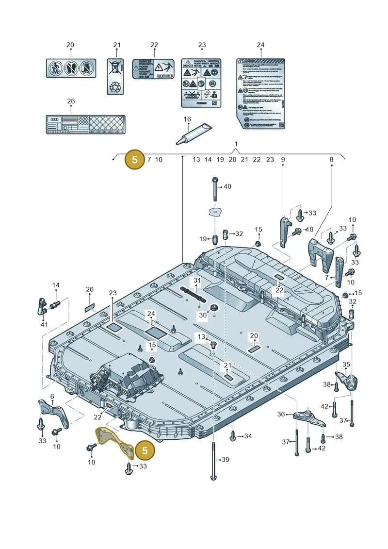 4KE801629 — Audi Q8 e-tron (2018-2025) diagram 586915500, position 5