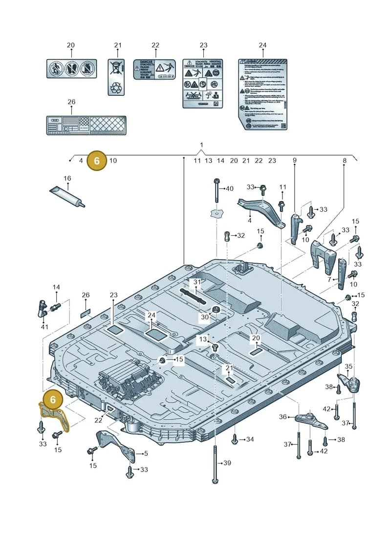 4KE801630 — Audi Q8 e-tron (2018-2025) diagram 586915510, position 6