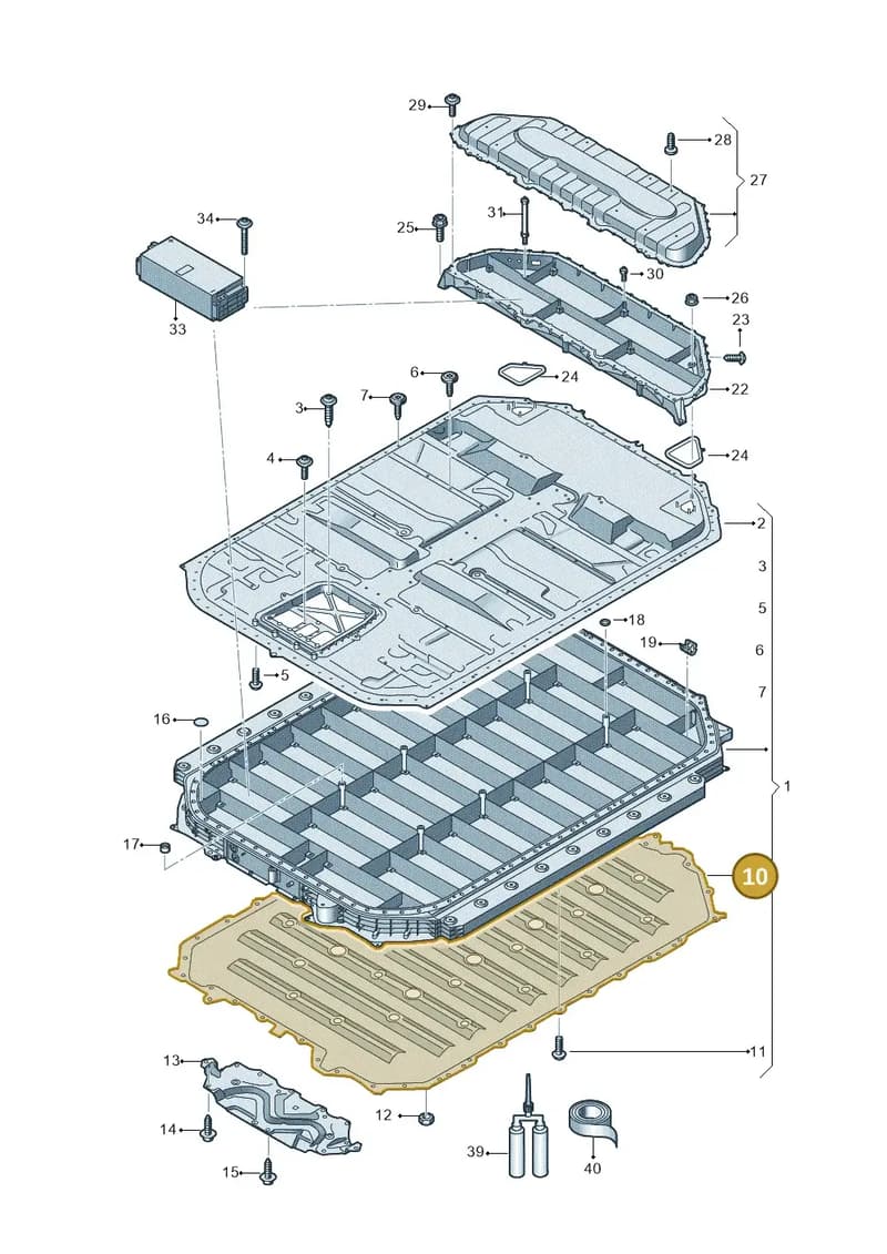 4KE801839A — Audi Q8 e-tron (2018-2025) diagram 586915550, position 10