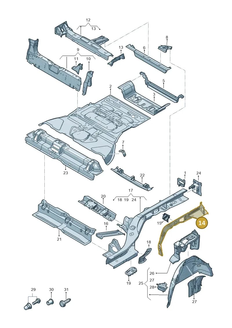 4KE802015 — Audi Q8 e-tron (2018-2025) diagram 586803000, position 14