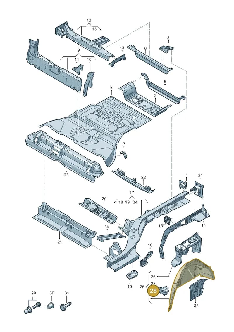 4KE802225 — Audi Q8 e-tron (2018-2025) diagram 586803000, position 28