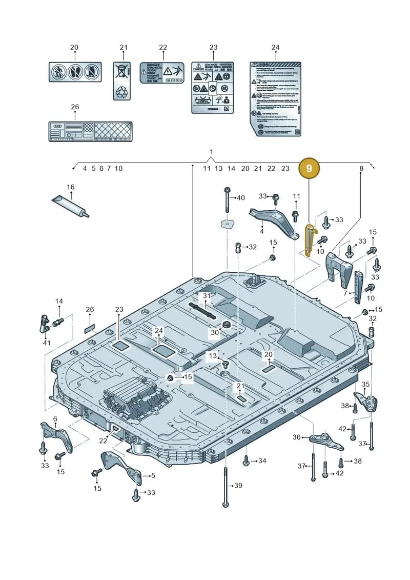 4KE802232A — Audi Q8 e-tron (2018-2025) diagram 586915510, position 9