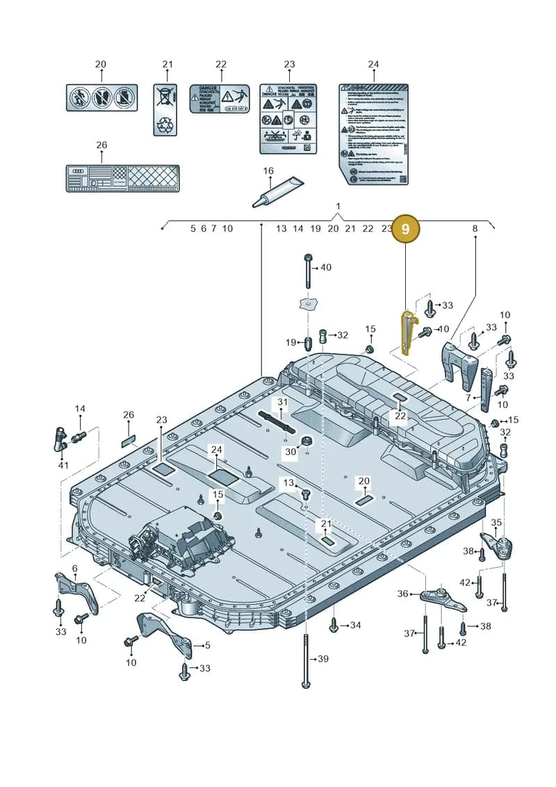 4KE802232A — Audi Q8 e-tron (2018-2025) diagram 586915500, position 9