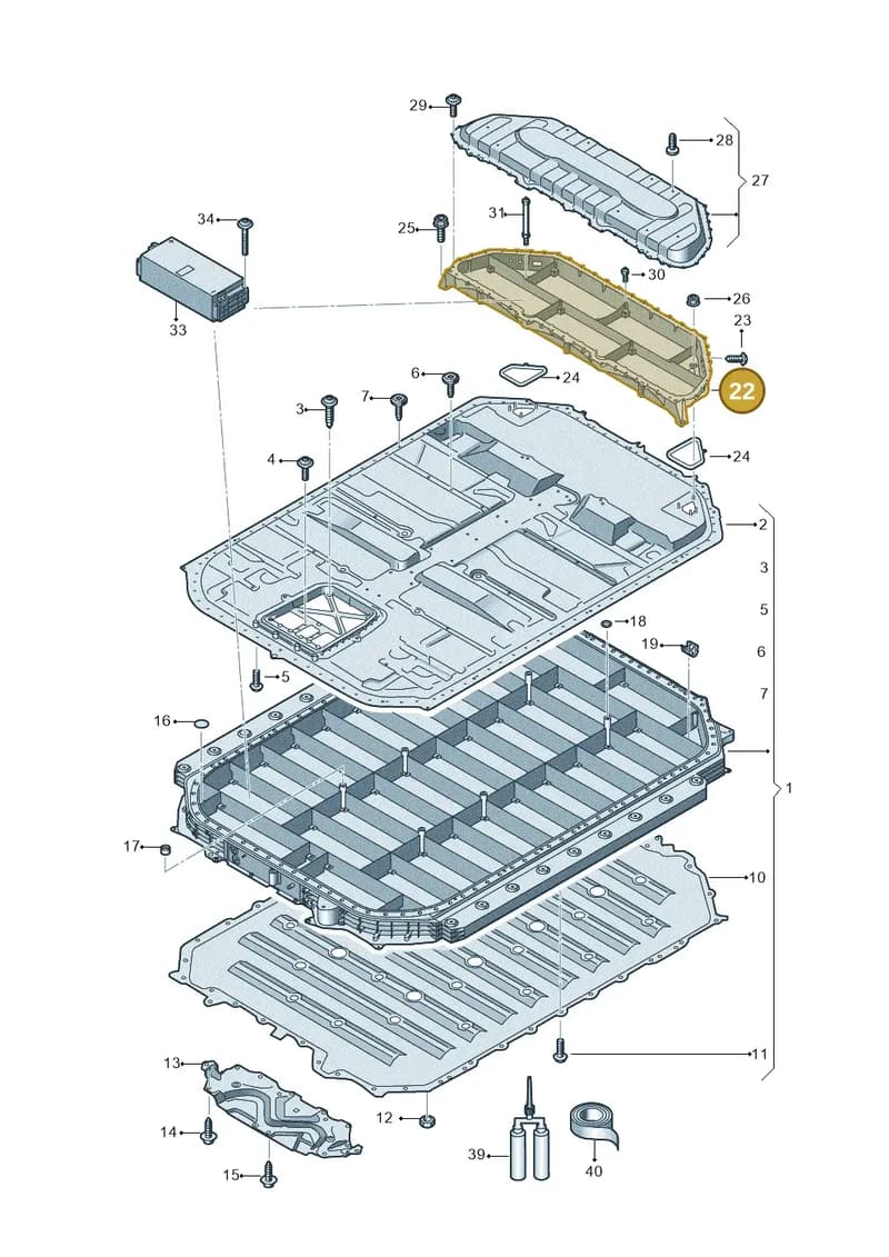 4KE802909 — Audi Q8 e-tron (2018-2025) diagram 586915550, position 22
