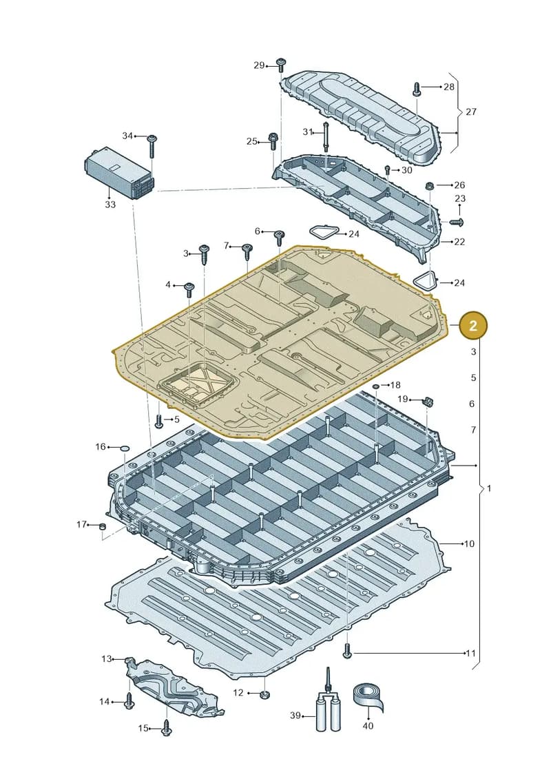 4KE802925C — Audi Q8 e-tron (2018-2025) diagram 586915550, position 2