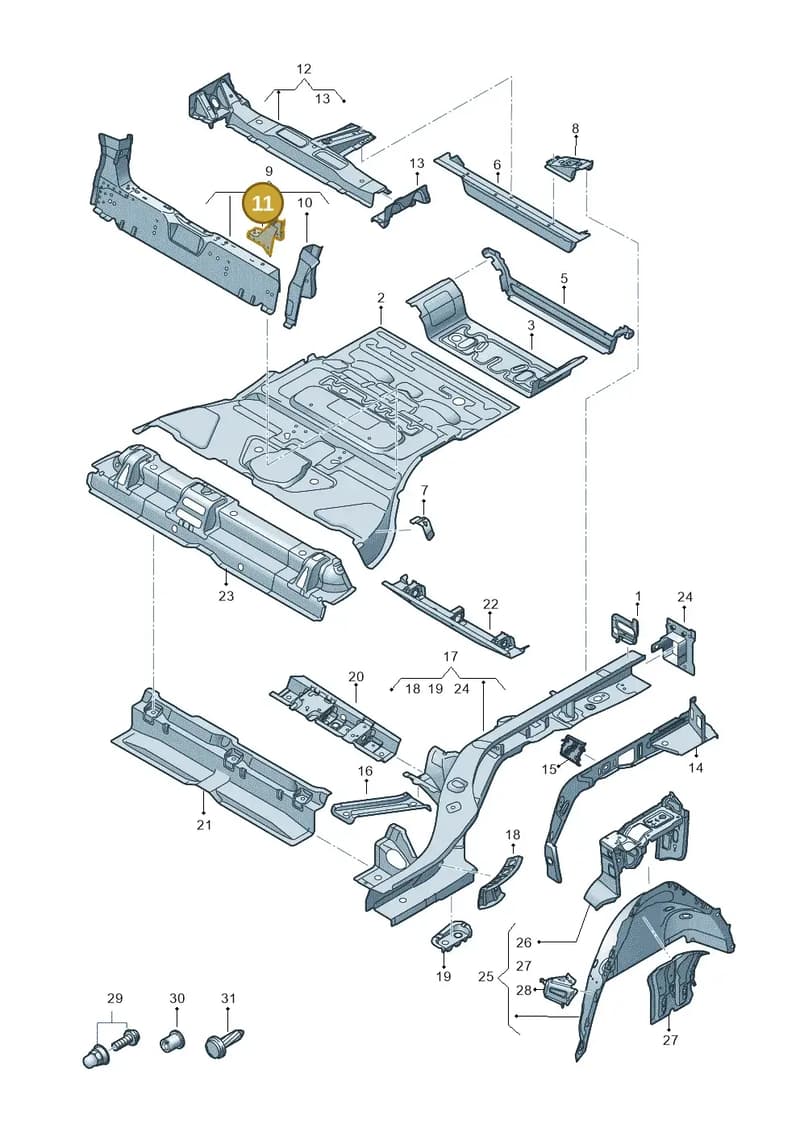 4KE803343 — Audi Q8 e-tron (2018-2025) diagram 586803000, position 11