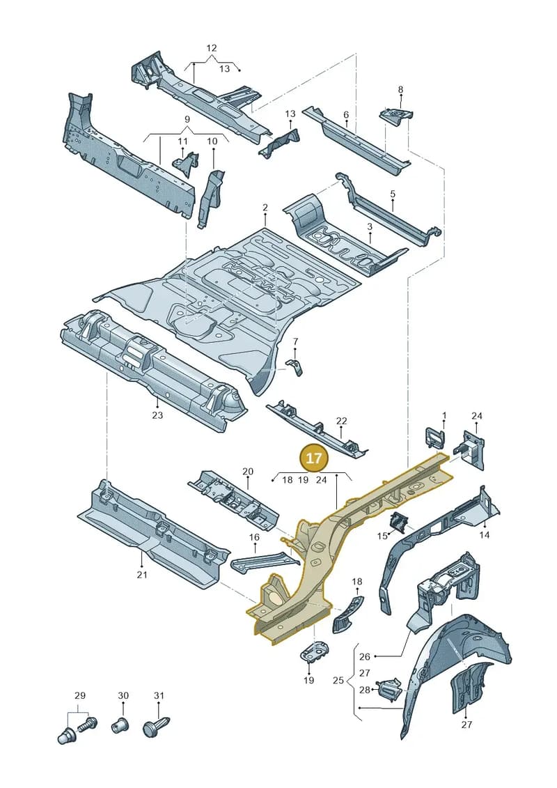 4KE803401 — Audi Q8 e-tron (2018-2025) diagram 586803000, position 17