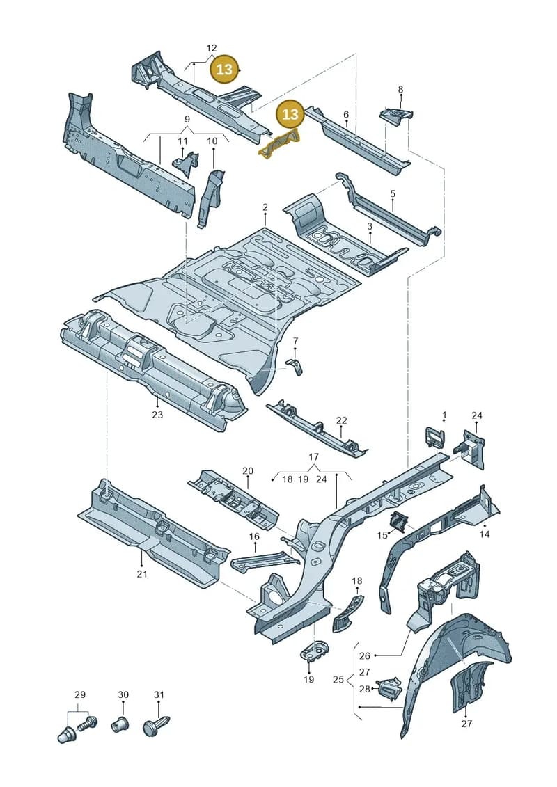 4KE803433 — Audi Q8 e-tron (2018-2025) diagram 586803000, position 13