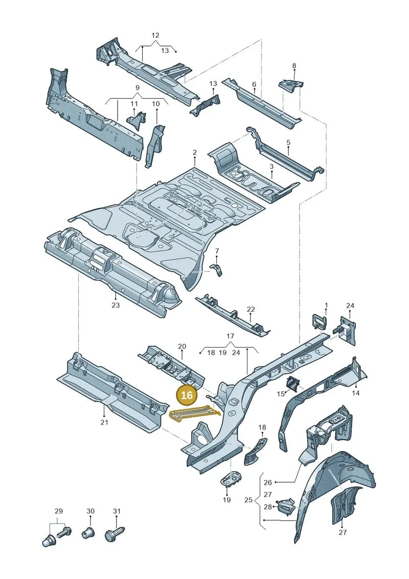 4KE803990 — Audi Q8 e-tron (2018-2025) diagram 586803000, position 16