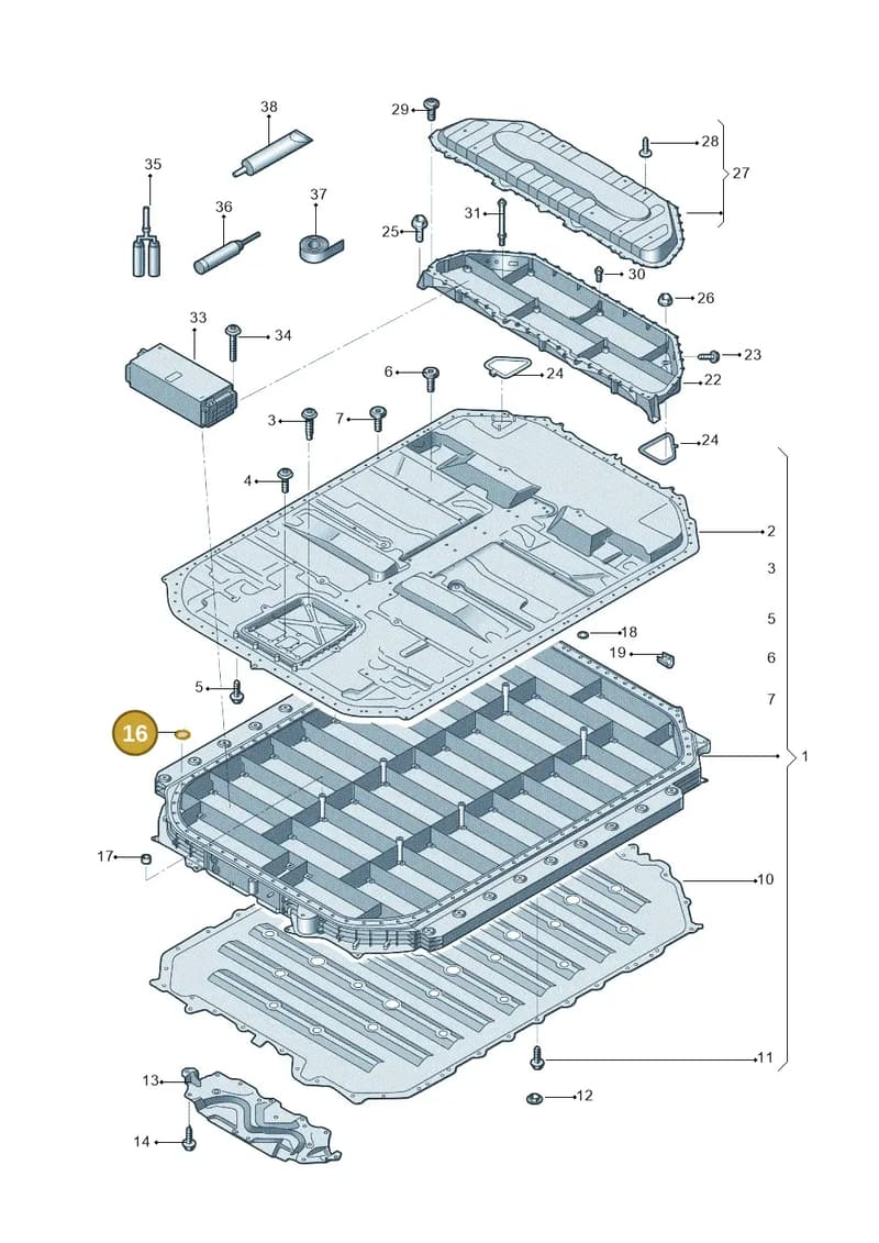 4KE804535 — Audi E-tron (2020-2023) diagram 4kc915537, position 16