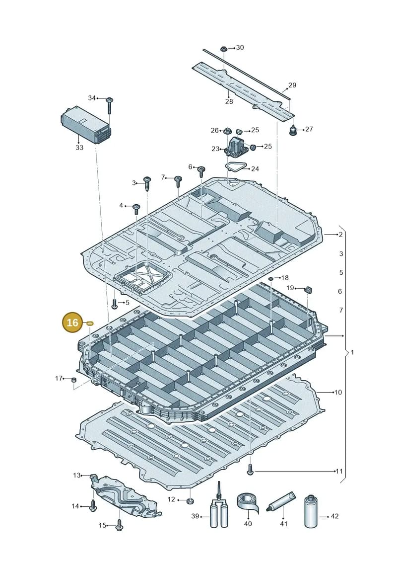 4KE804535 — Audi Q8 e-tron (2018-2025) diagram 586915560, position 16